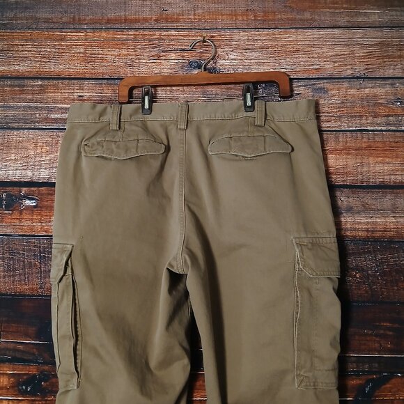 Eddie Bauer Cargo Pants Mens 40X32 Cotton Flannel Lined Warm Khaki Tan - Picture 5 of 10